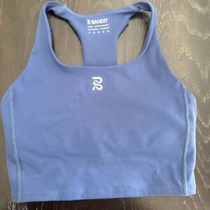 Space blue bandit running crop top new with tags